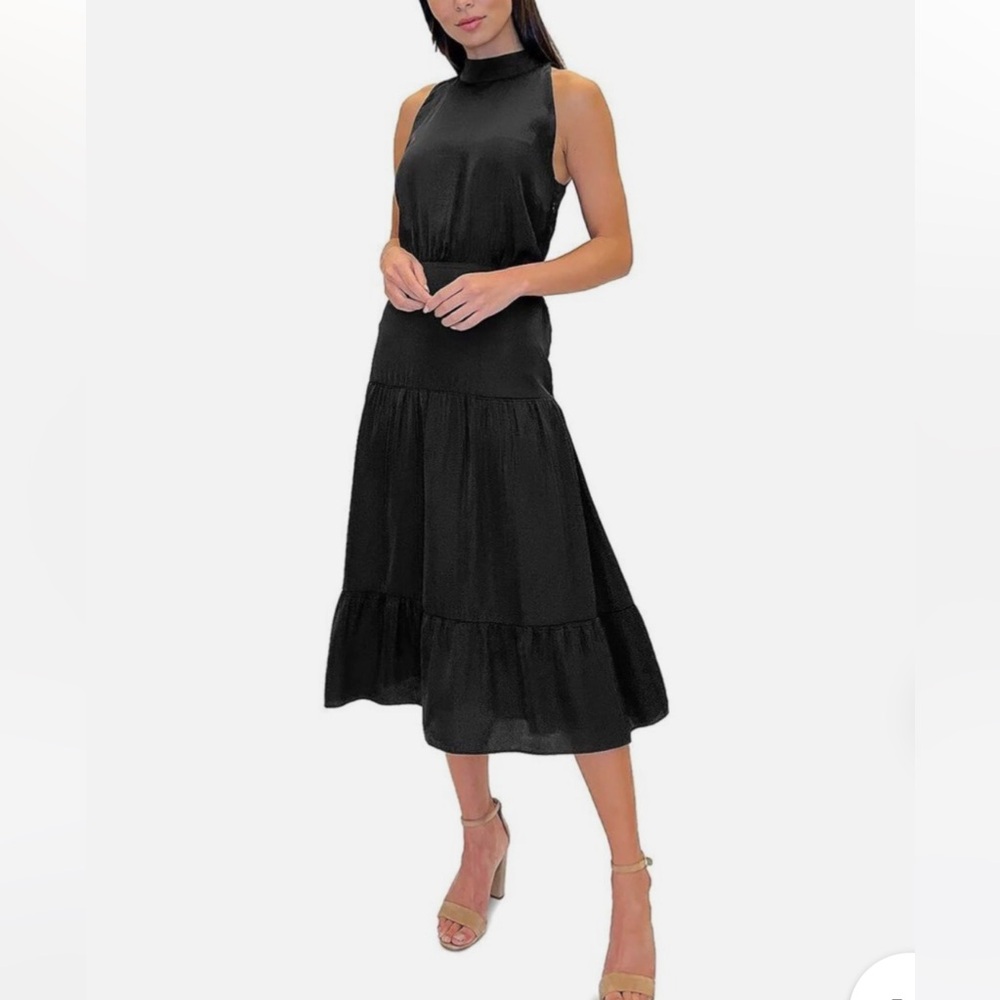 NEW with tags Sam Edelman black midi high neck dress